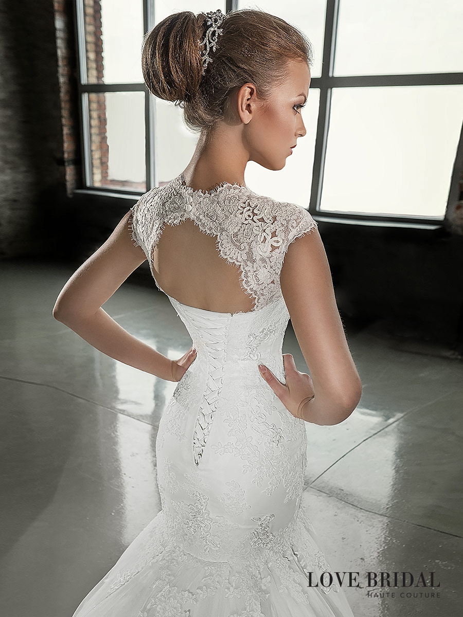 Купить кружевное свадебное платье русалка Love Bridal со съемным верхом