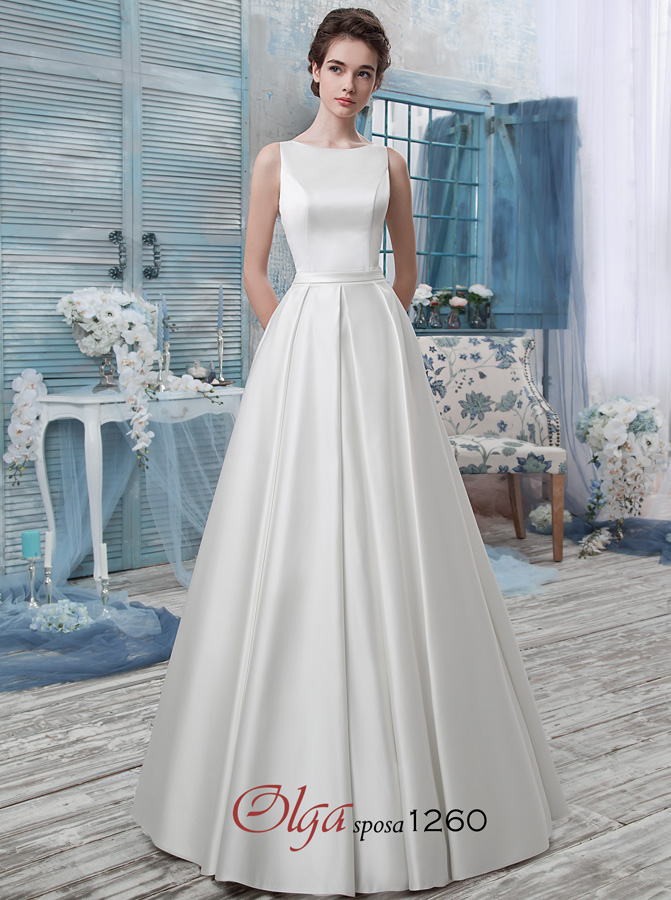 атласное свадебное платье